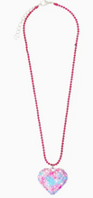 Load image into Gallery viewer, Pink Poppy - Puffy Rhinestone Heart Necklace (More Colors)