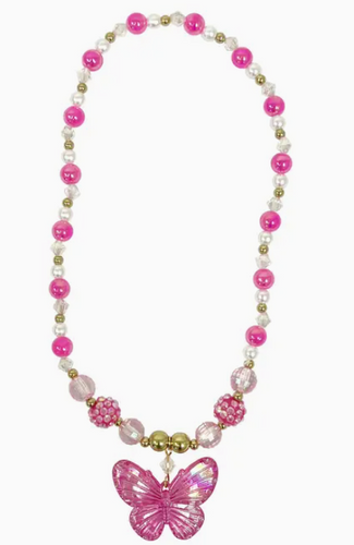 Pink Poppy - Butterfly Necklace