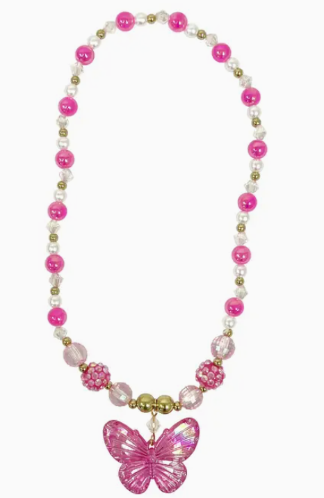 Pink Poppy - Butterfly Necklace