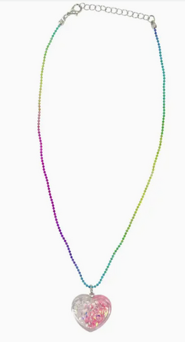 Pink Poppy - Mermaid Heart Necklace