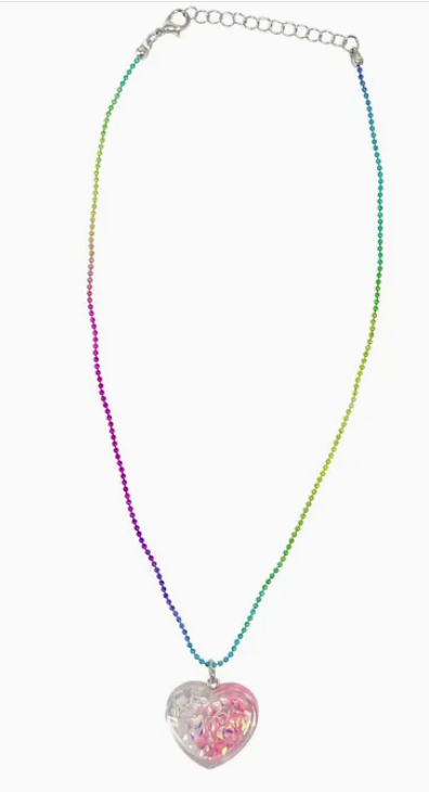 Pink Poppy - Mermaid Heart Necklace
