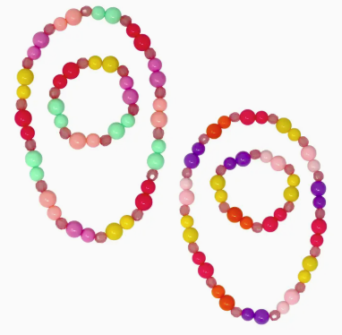 PINK POPPY - RAINBOW BEAD NECKLACE/ BRACELET SET