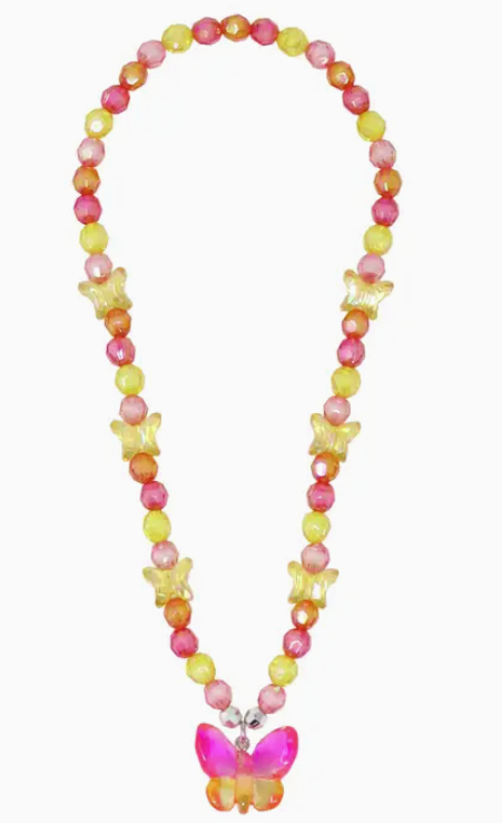 PINK POPPY - BUTTERFLY NECKLACE