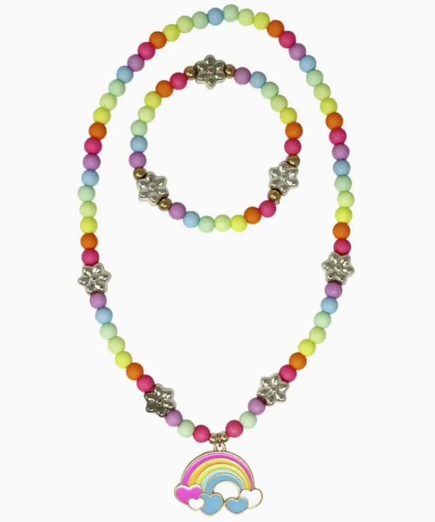 PINK POPPY - DAISY RAINBOW NECKLACE SET