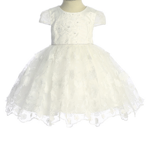 Tip Top - Floral Overlay Communion Dress (More Colors)