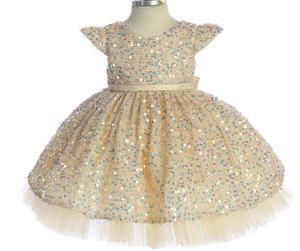 childrens gold sequin dress Baby Girls Multi Color Soft Adorned Flower Girl 6-24M / 12M Size Bust Waist cm BLTIBY Western Cowgirl Dress Length:Floor 39 inches S. Parcel