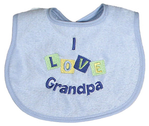 Raindrops - I Love Grandpa Bib Blue
