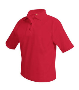 Pique Knit Polo Short Sleeve - Red