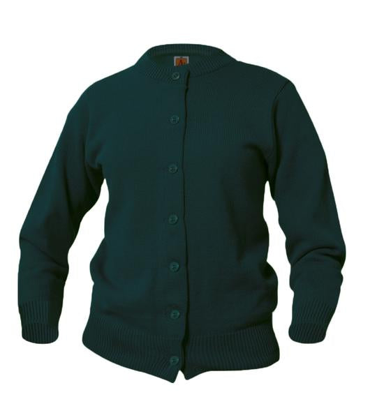 Ladies dark outlet green cardigan