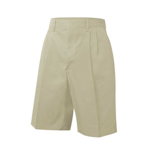 Boy Husky Pleated Elastic Waist Shorts - Khaki