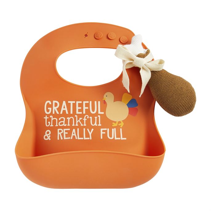 Mud Pie - Thanksgiving Silicon Bib Rattle Set