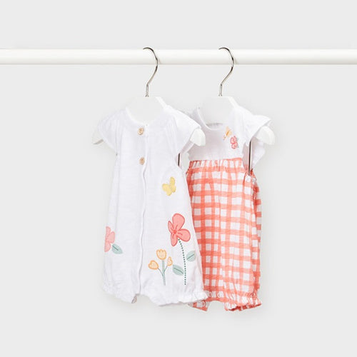 Mayoral - 2 Pack Flower Butterfly Rompers