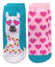 Load image into Gallery viewer, Jefferies - 2 Pack Llama Heart Slipper Socks