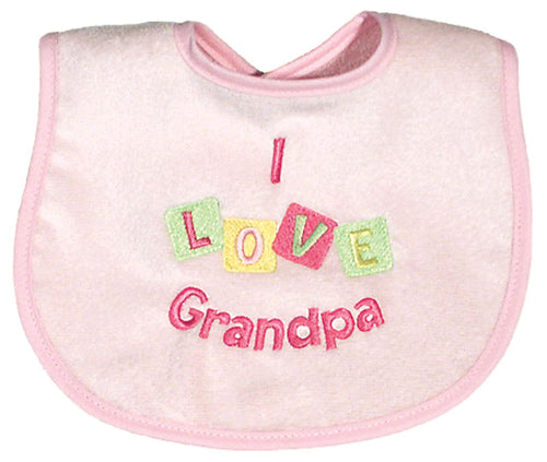 Raindrops - I Love Grandpa Bib Pink
