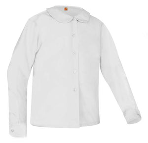 Round Collar Long Sleeve Blouse - White