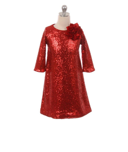 Kid’s Dream - 3/4 Sleeve Sequin Dress (More Colors)