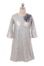 Load image into Gallery viewer, Kid’s Dream - 3/4 Sleeve Sequin Dress (More Colors)