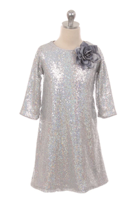 Kid’s Dream - 3/4 Sleeve Sequin Dress (More Colors)