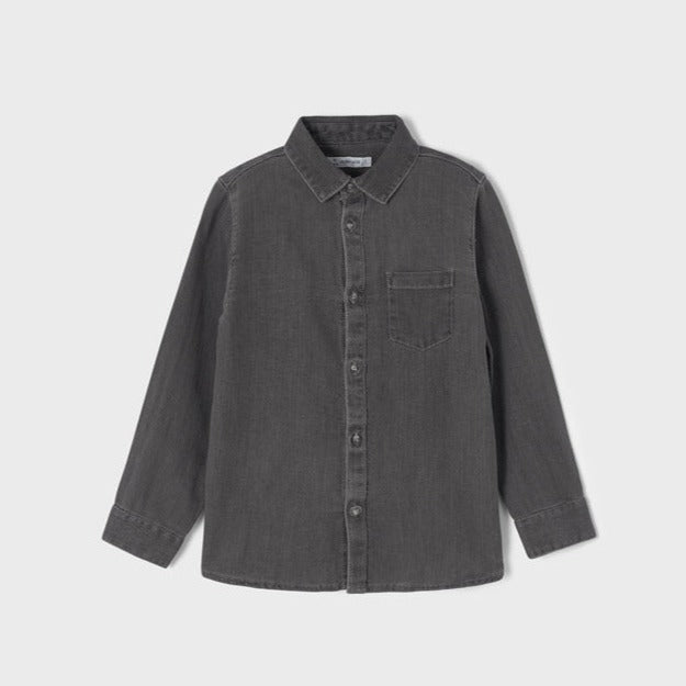 Mayoral - Gray Denim Button Up Top
