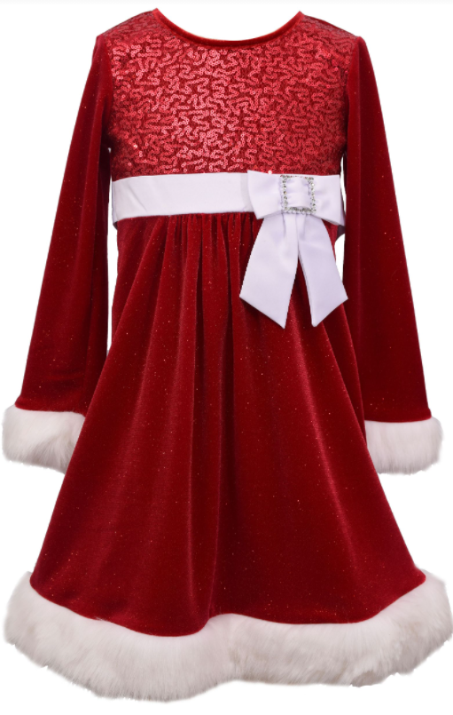 Bonnie Jean - Sequin Santa Dress