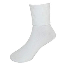 Load image into Gallery viewer, Single Pair Roll Over Cuff Sock - White