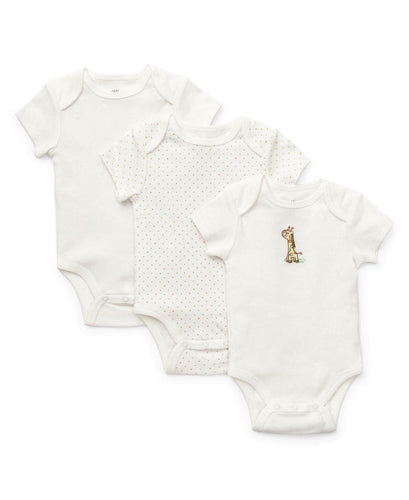 Little Me - Giraffe 3 Pack Onesie Set