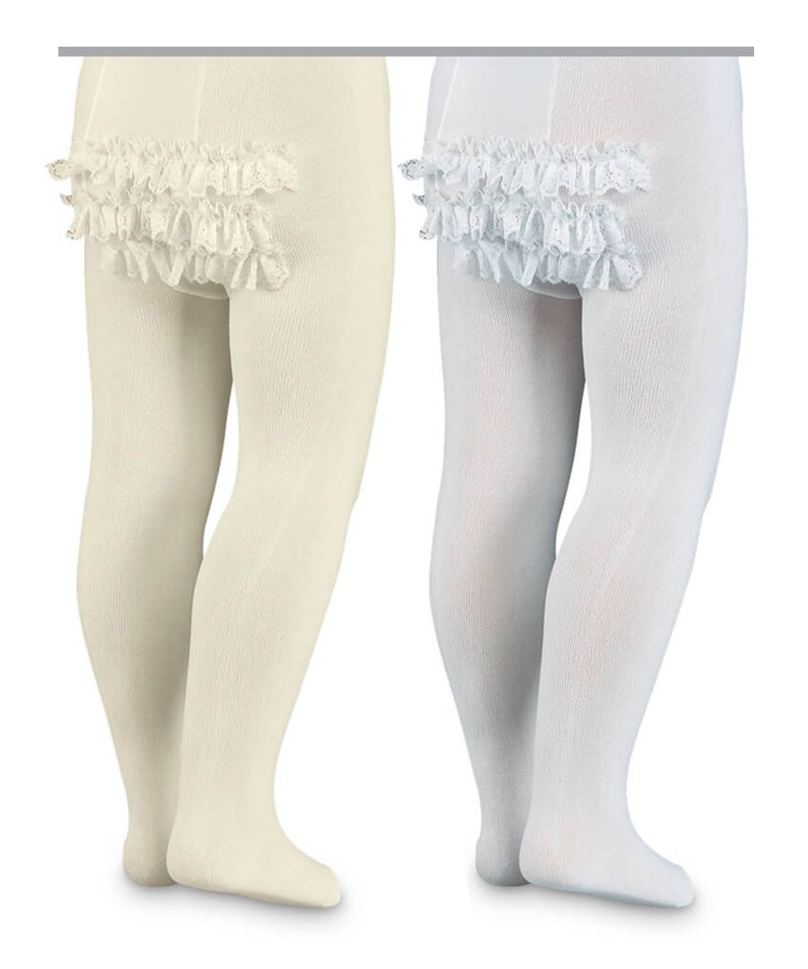 Women's Lace Stockings. Stretchy Lace Tights. Ivory.