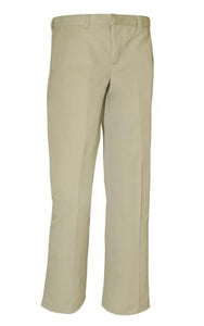 School Apparel - Boy Flat Front Adjustable Waist Pants Khaki
