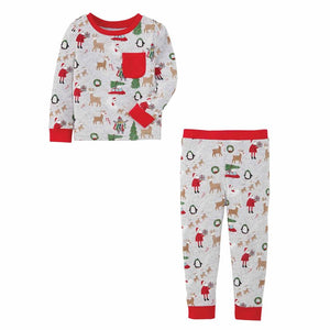 Mud Pie - Boy Christmas Print Pajamas