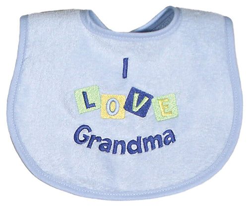Raindrops - I love Grandma Bib Blue