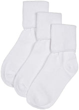Load image into Gallery viewer, Jefferies - 3 Pack Roll Over Cuff Sock - White