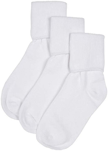 Jefferies - 3 Pack Roll Over Cuff Sock - White