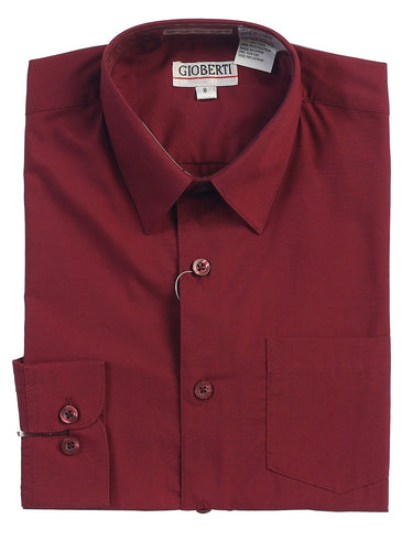Gioberti - Button Up Dress Shirt - Burgundy