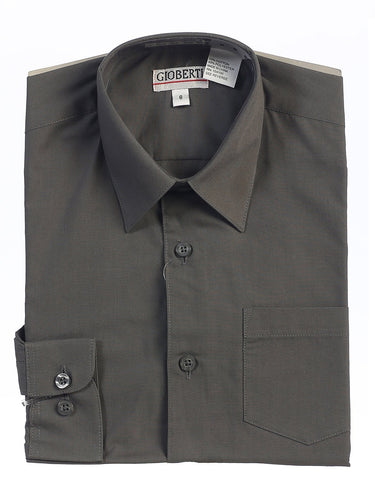 Gioberti - Button Up Dress Shirt - Dark Gray