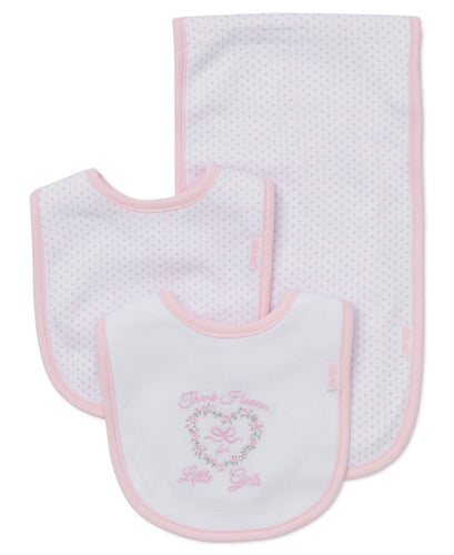 Little Me - Thank Heaven For Girls Bib & Burp Set