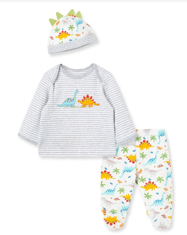 Little Me - Dino Pals Footed Pant Set