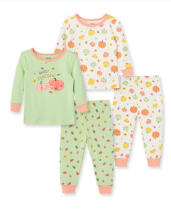 Little Me - 4 Piece Sweet Pumpkin Pajama Set