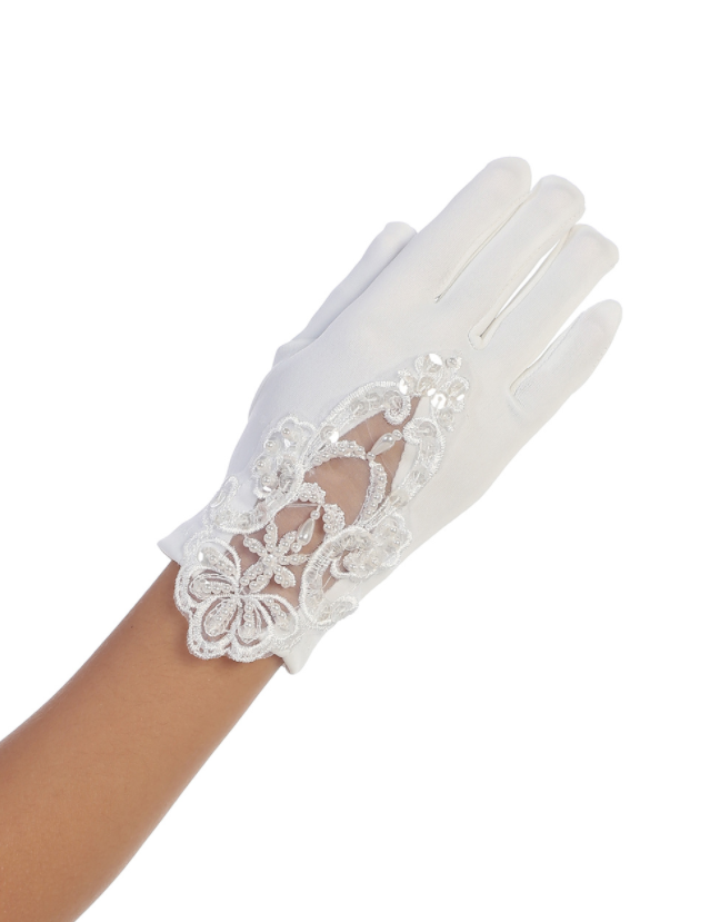 Tip Top - Embroidered Flower and Swirl Glove
