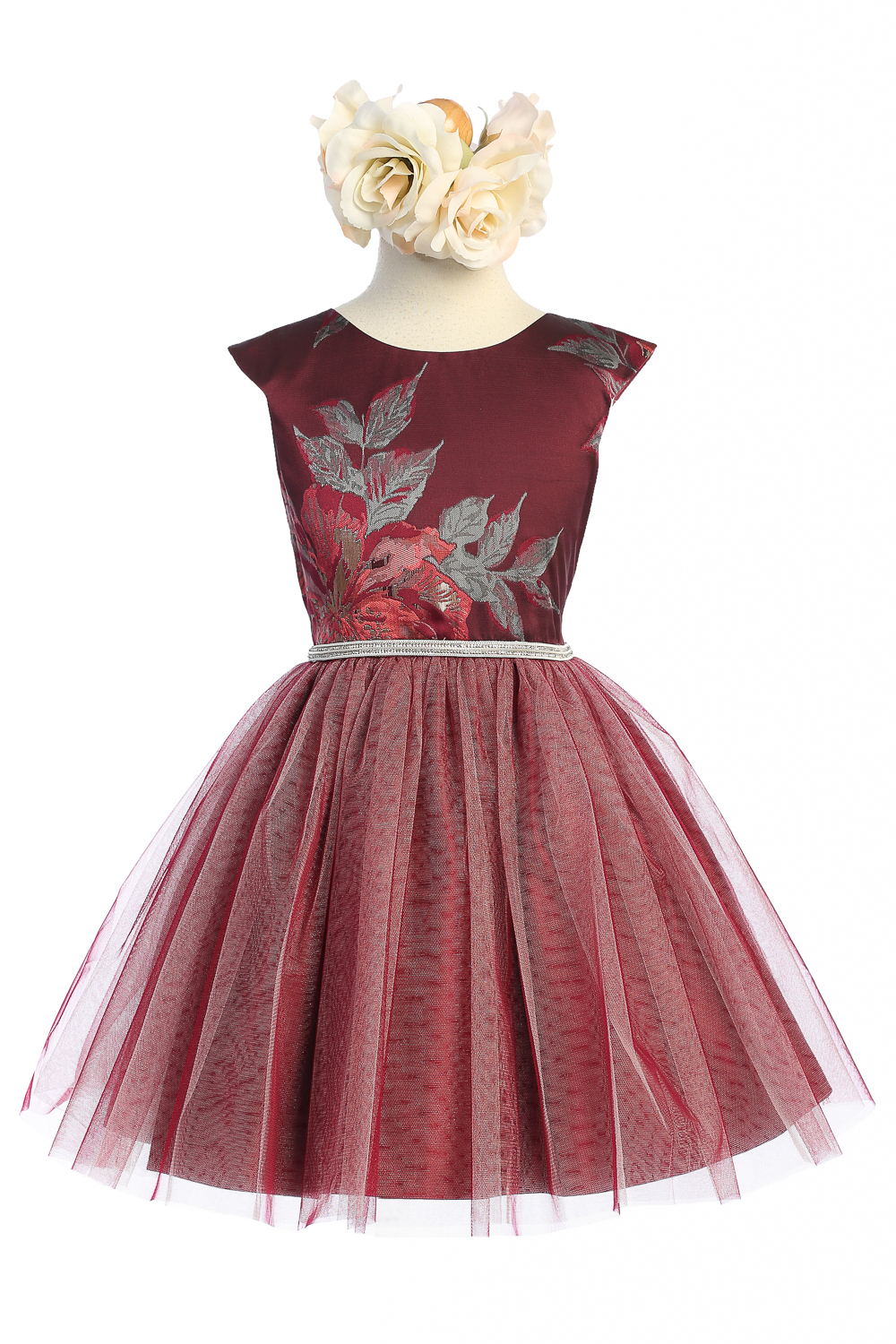 Sweet Kids - Floral Jacquard Tulle Dress