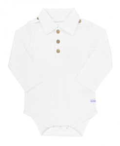 Rugged Butts - White Long Sleeve Polo Bodysuit