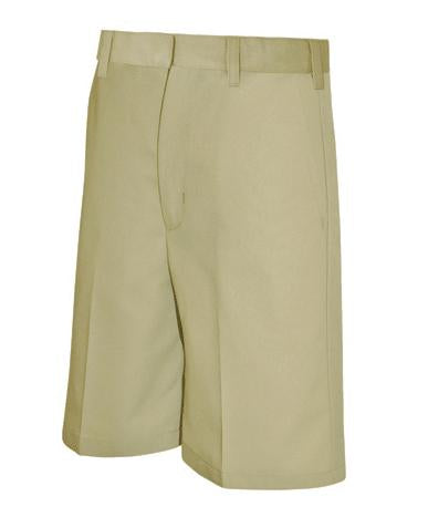School Apparel - Boy Flat Front Adjustable Waist Shorts Khaki