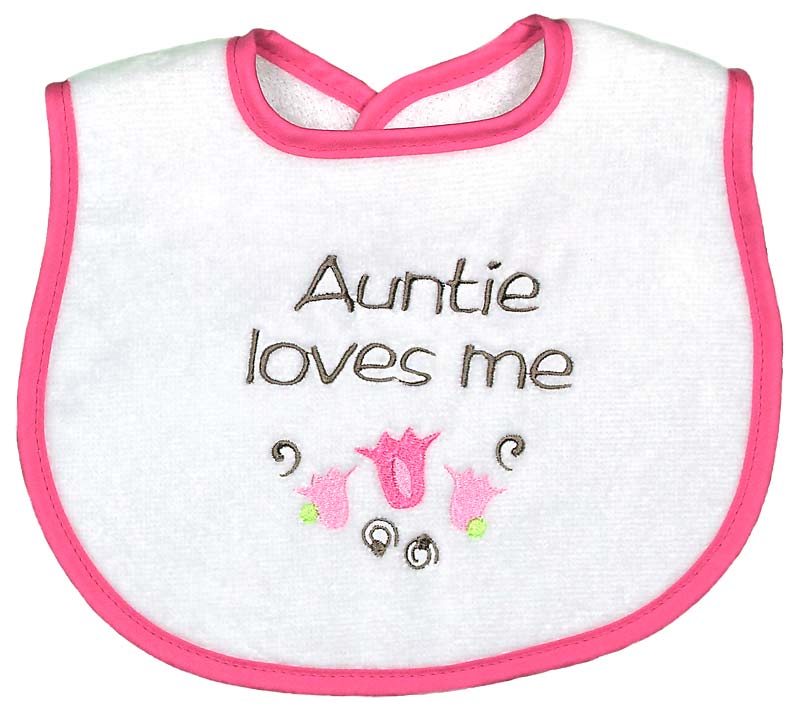 Raindrops - Auntie Loves Me Bib Pink