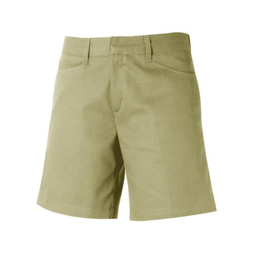 School Apparel - Girl Flat Front Adjustable Waist Shorts - Khaki