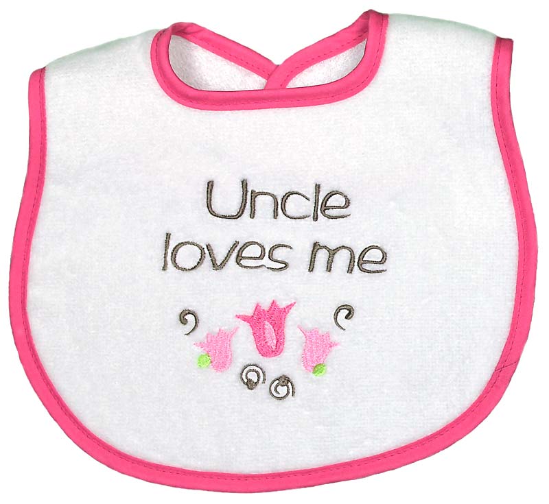 Raindrops - Uncle Loves Me Bib Pink