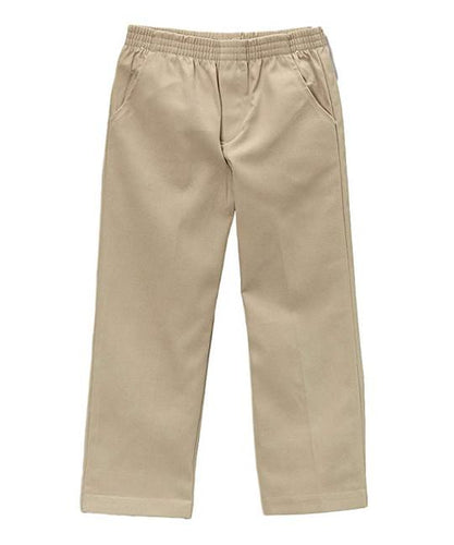 School Apparel - Boy Elastic Waist Pull On Pants Khaki
