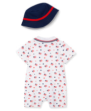 Load image into Gallery viewer, Little Me - Boys Flag Romper &amp; Hat